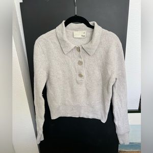 Aritzia Wilfred Free cropped polo sweater 100% wool
